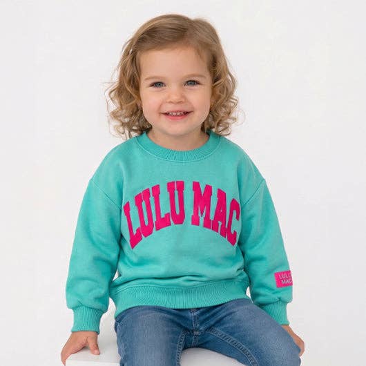 TD-SW-PUFF Toddler Sweatshirt Mint/ Hot Pink