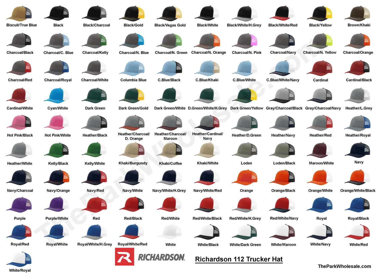 The Park Wholesale - Richardson 112 Classic Premium Trucker Hat, Snapback Cap