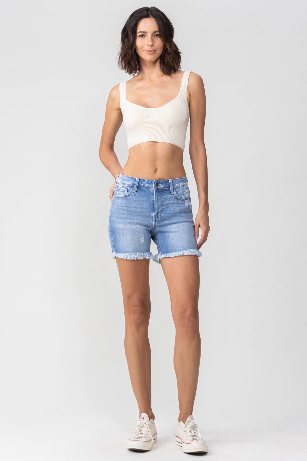 Jelly Jeans - Mid Rise Frayed Shorts