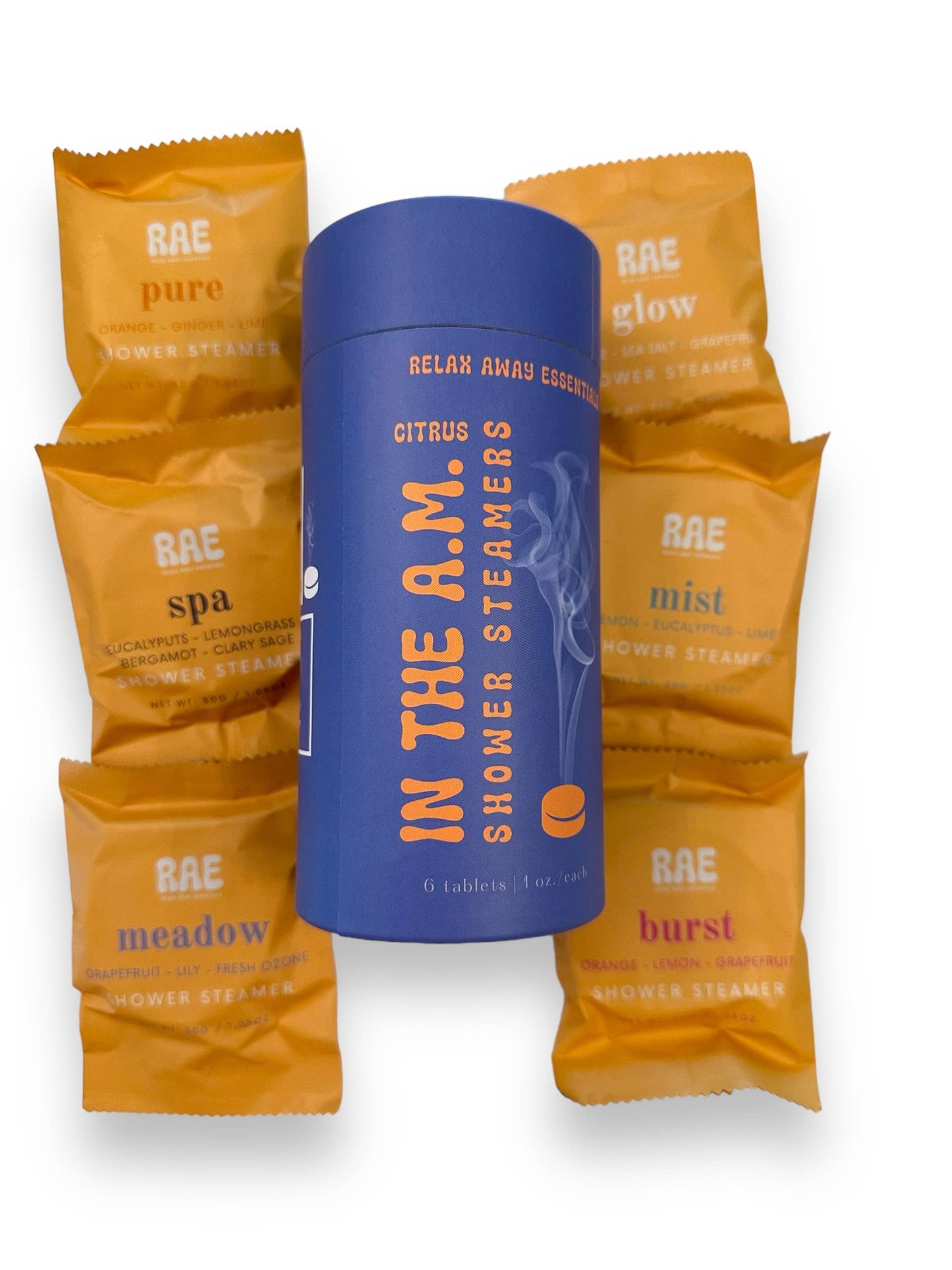 Relax Away Essentials - In The A.M. Shower Steamers 6 Pack - Aromatherapy
