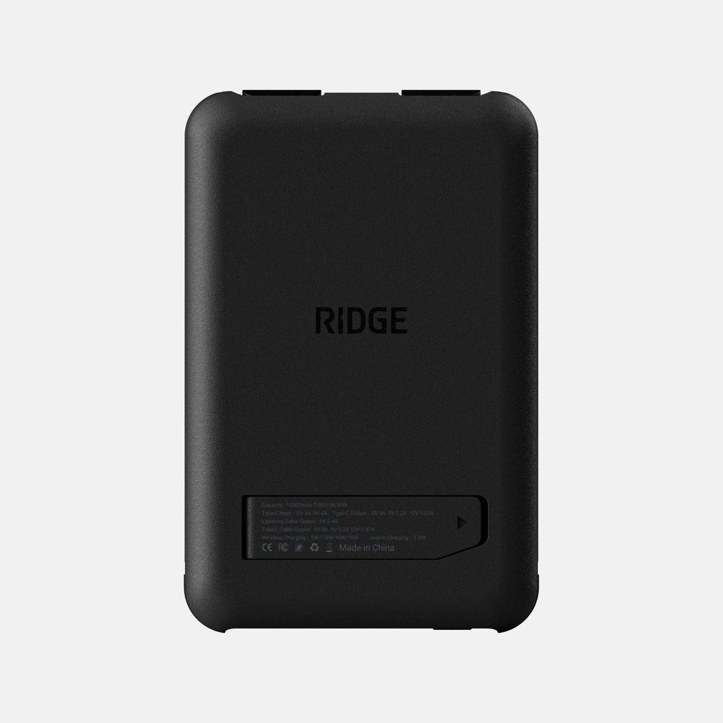 Ridge Power Bank - 10k mAh - Matte Black