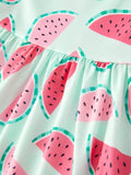 Rylee Faith Designs - Summer Girls Watermelon Ruffle Slip Dress Two-piece Set