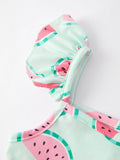 Rylee Faith Designs - Summer Girls Watermelon Ruffle Slip Dress Two-piece Set