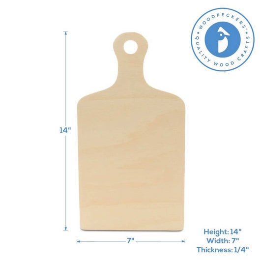 Woodpeckers Crafts - Wood Cutting Board Cutout with Handle: 14"