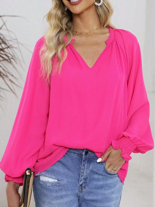 Oversized v neck blouse