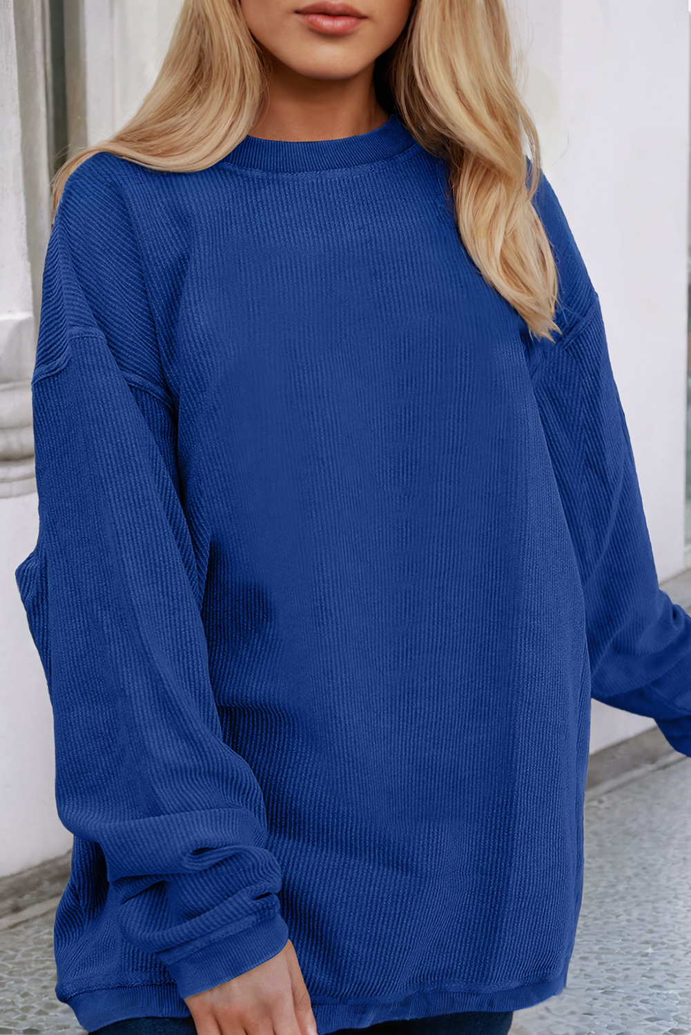 Little Daisy Closet - JOLENE Ribbed Corded Oversized Sweatshirt