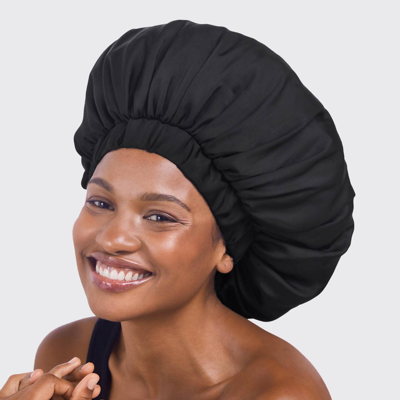 KITSCH - Satin Sleep XL Adjustable Bonnet - Black