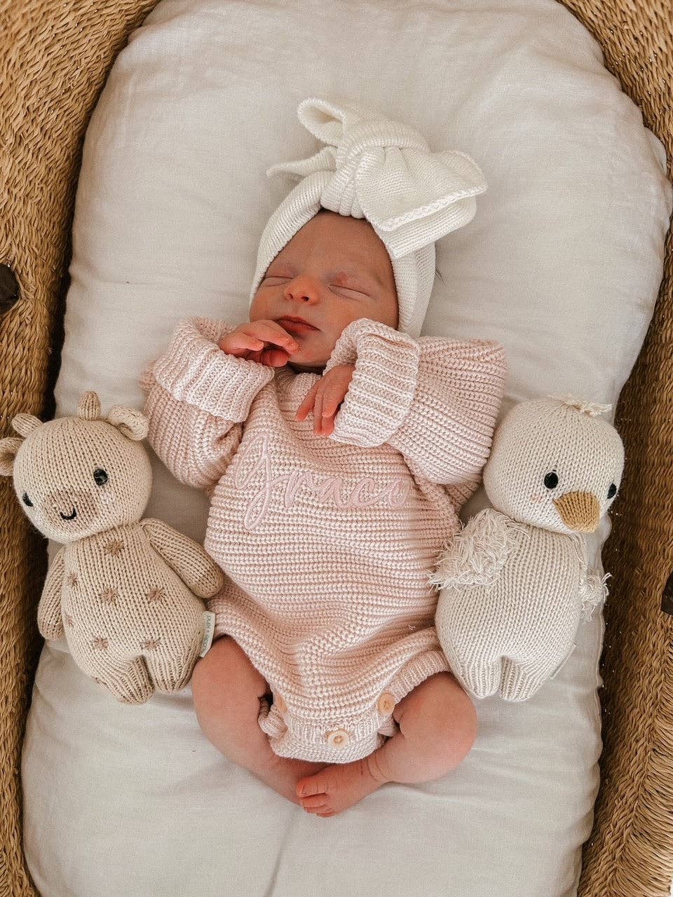 CLASSIC RIBBED ROMPER - BABY PINK