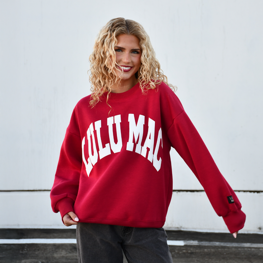 LM-SW-1007 Lulu Mac Sweatshirt Crimson/White - Puff