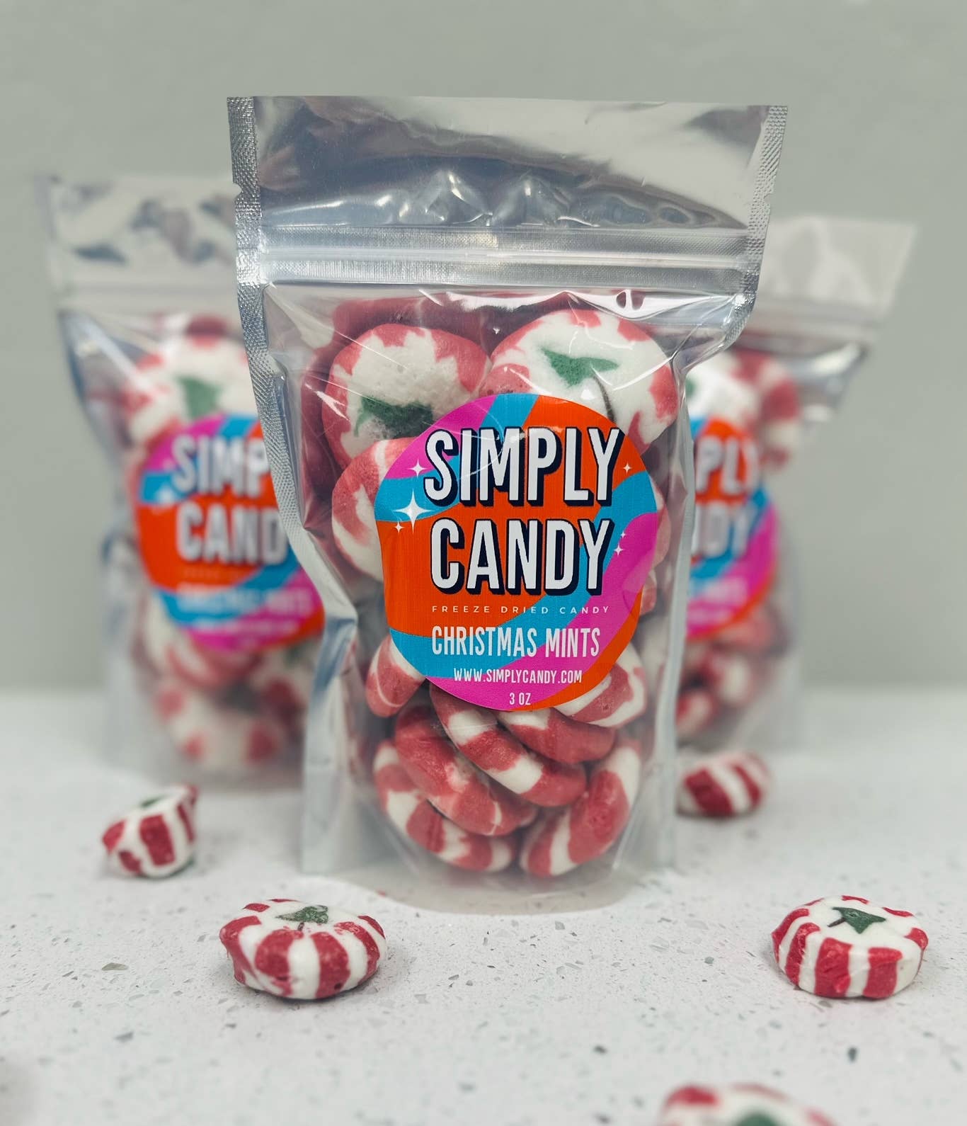 Simply Candy - Christmas Mints Freeze Dried Candy | Stocking Stuffer