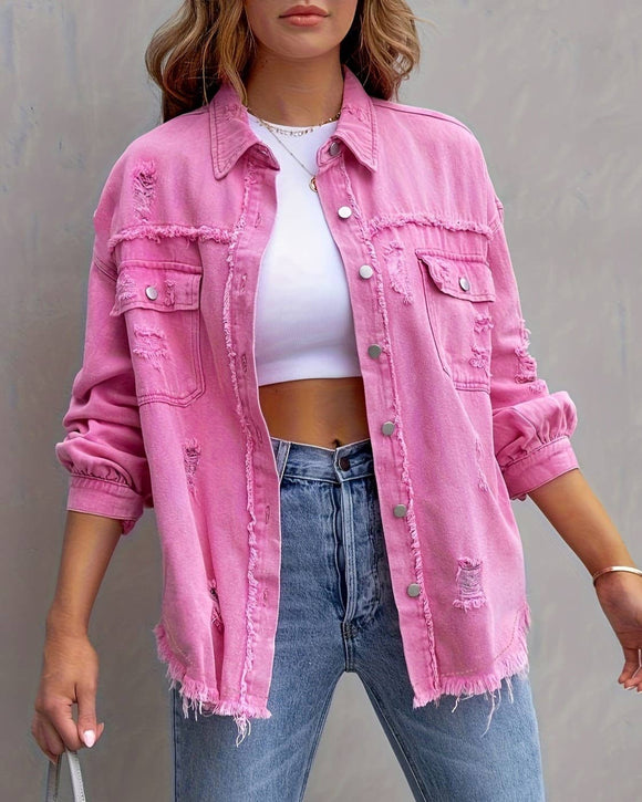HIDDENBRAND - Ripped Loose Denim Jacket
