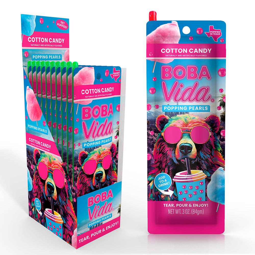 Bobavida Popping Pearls - Cotton Candy Popping Boba (10 pouches)