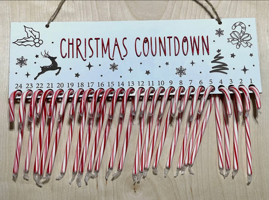 Christmas Countdown Candy Cane Sign