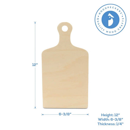 Woodpeckers Crafts - Wood Cutting Board Cutout with Handle: 12"