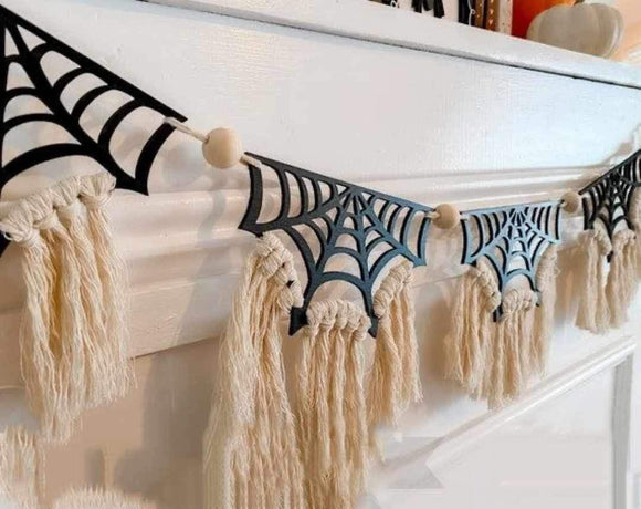 Halloween Web Macrame Garland