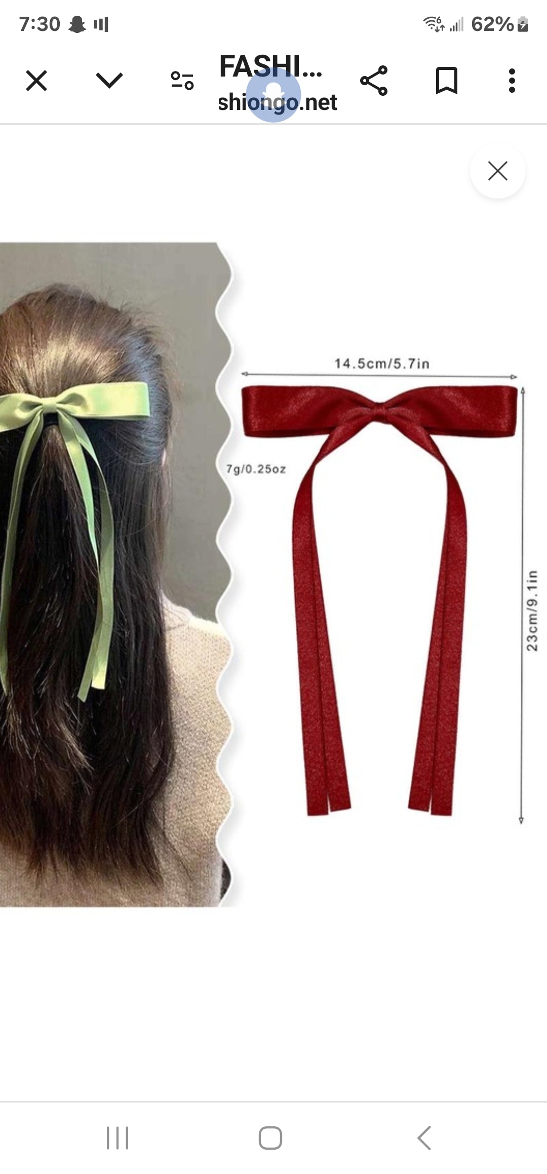 Dainty Bow : with alligator clip