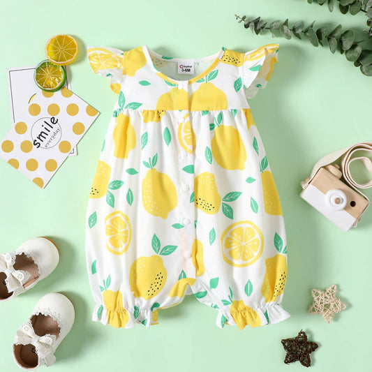 Baby Girl Allover Yellow PlaidLemon Snap Romper