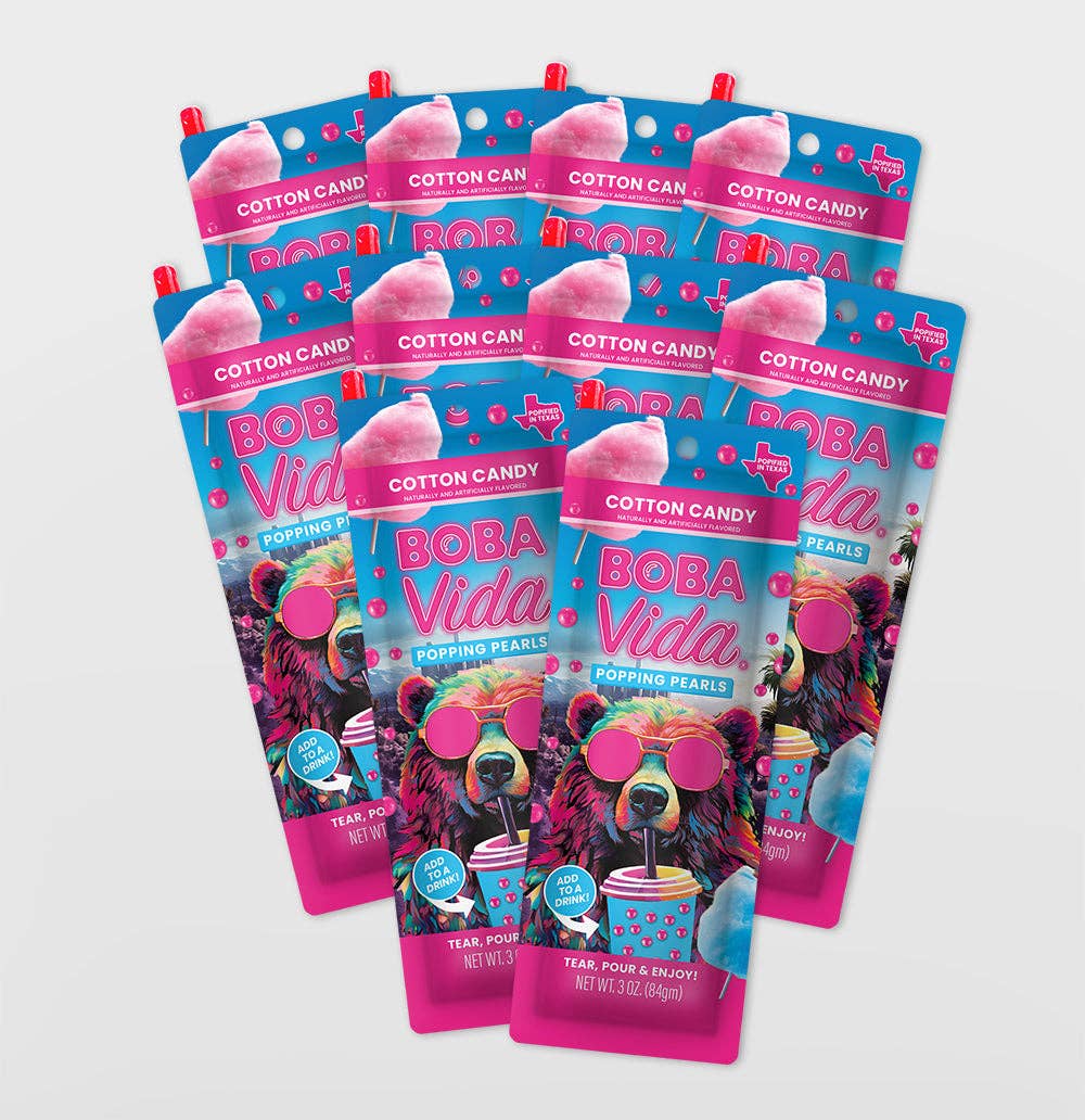 Bobavida Popping Pearls - Cotton Candy Popping Boba (10 pouches)