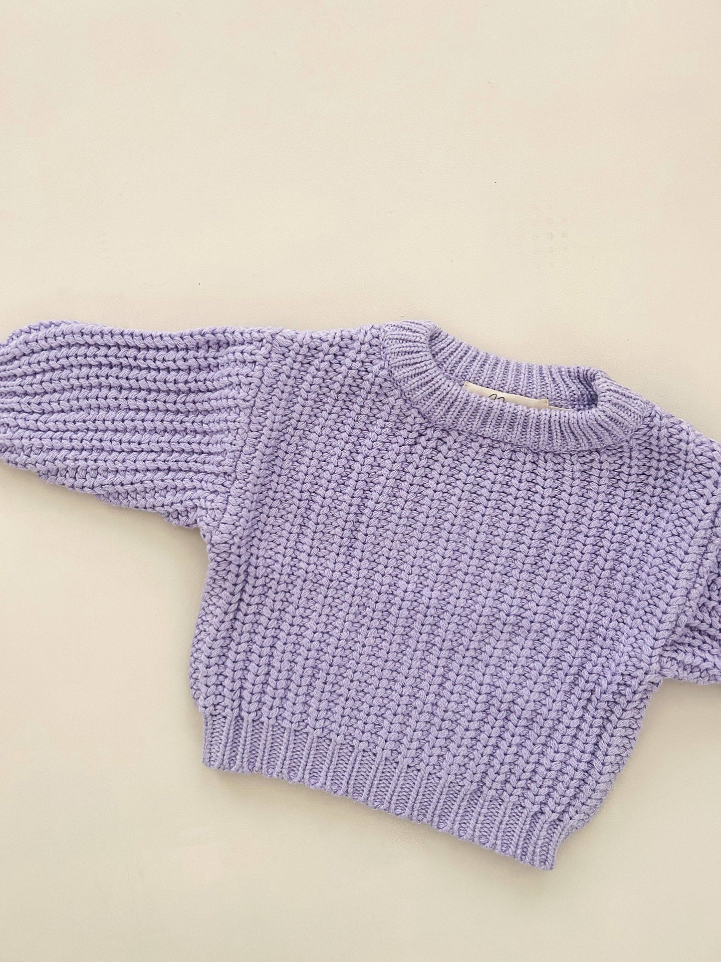 CHUNKY KNIT SWEATER JUMPER - PURPLE V2