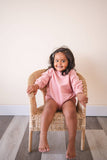 Addie Joy company - Oversized Cozy Romper - Pink Rose