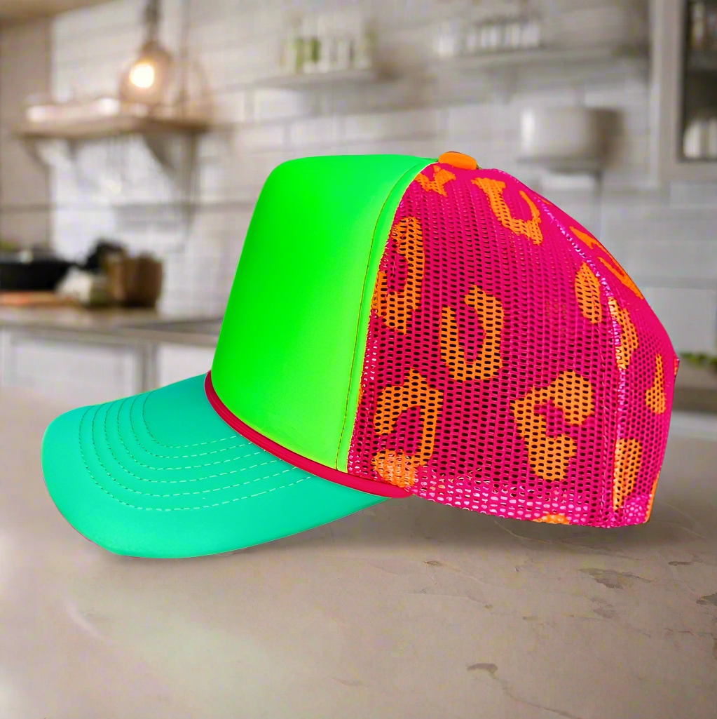 Magna Pony NEON LEOPARD mesh back cap