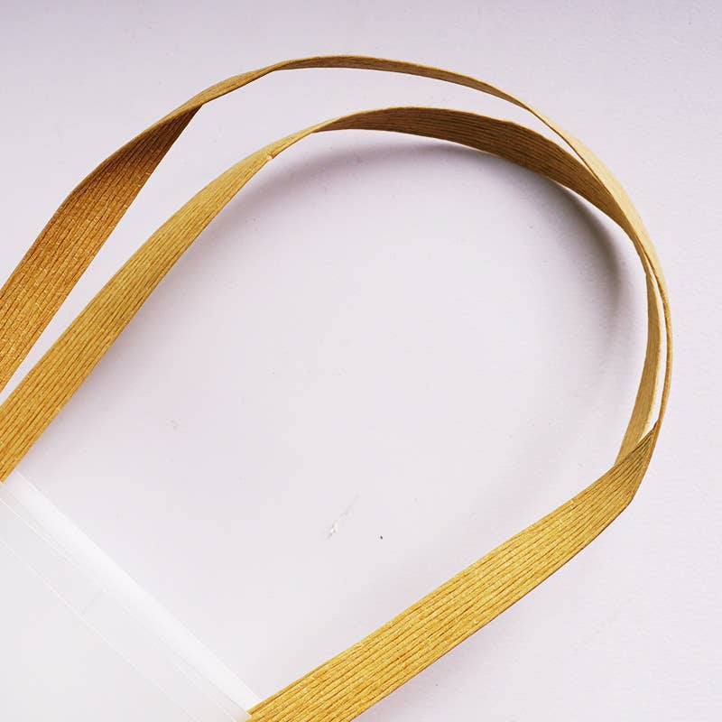 ByHome - 12pcs , transparent frosted PVC paper gold rope gift bag