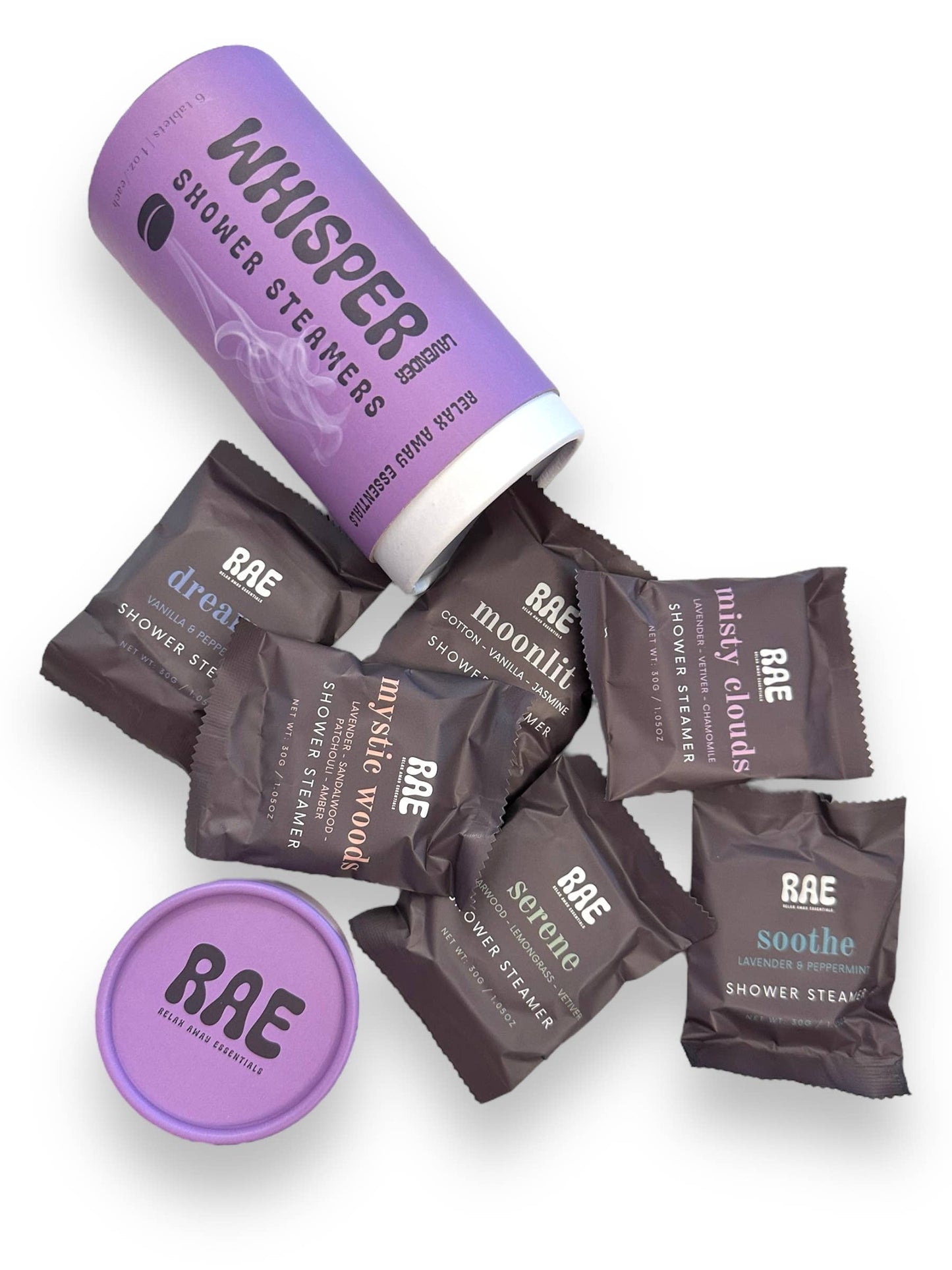 Relax Away Essentials - Whisper Shower Steamers 6 Pack 