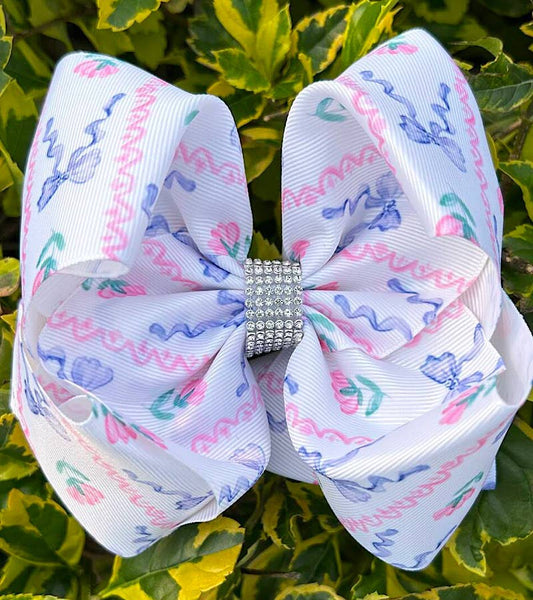 Kids Charm Online - COQUETTE PRINTED DOUBLE LAYER HAIR BOWS.BW-DSG-1027