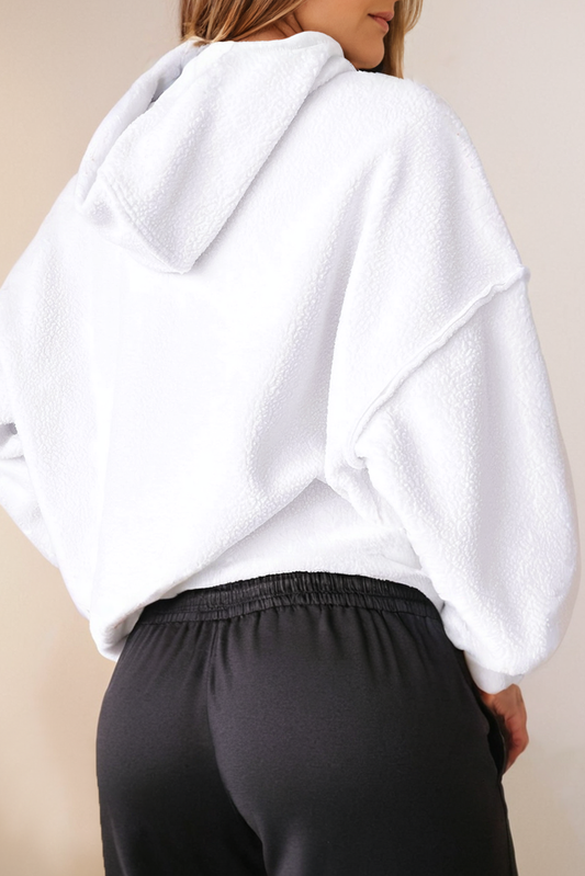 LA Society - Womens Sherpa Drop Shoulder Long Sleeve Hoodie