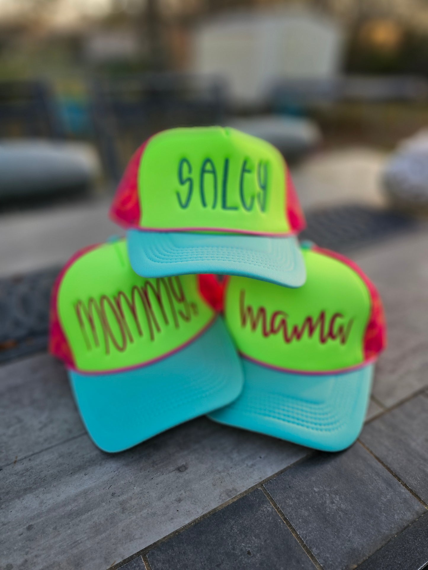 Neon leopard mesh trucker hat